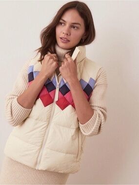 Marine Layer Cream Quilted Vest in Cream, Red, Navy, Pink, & Lavender